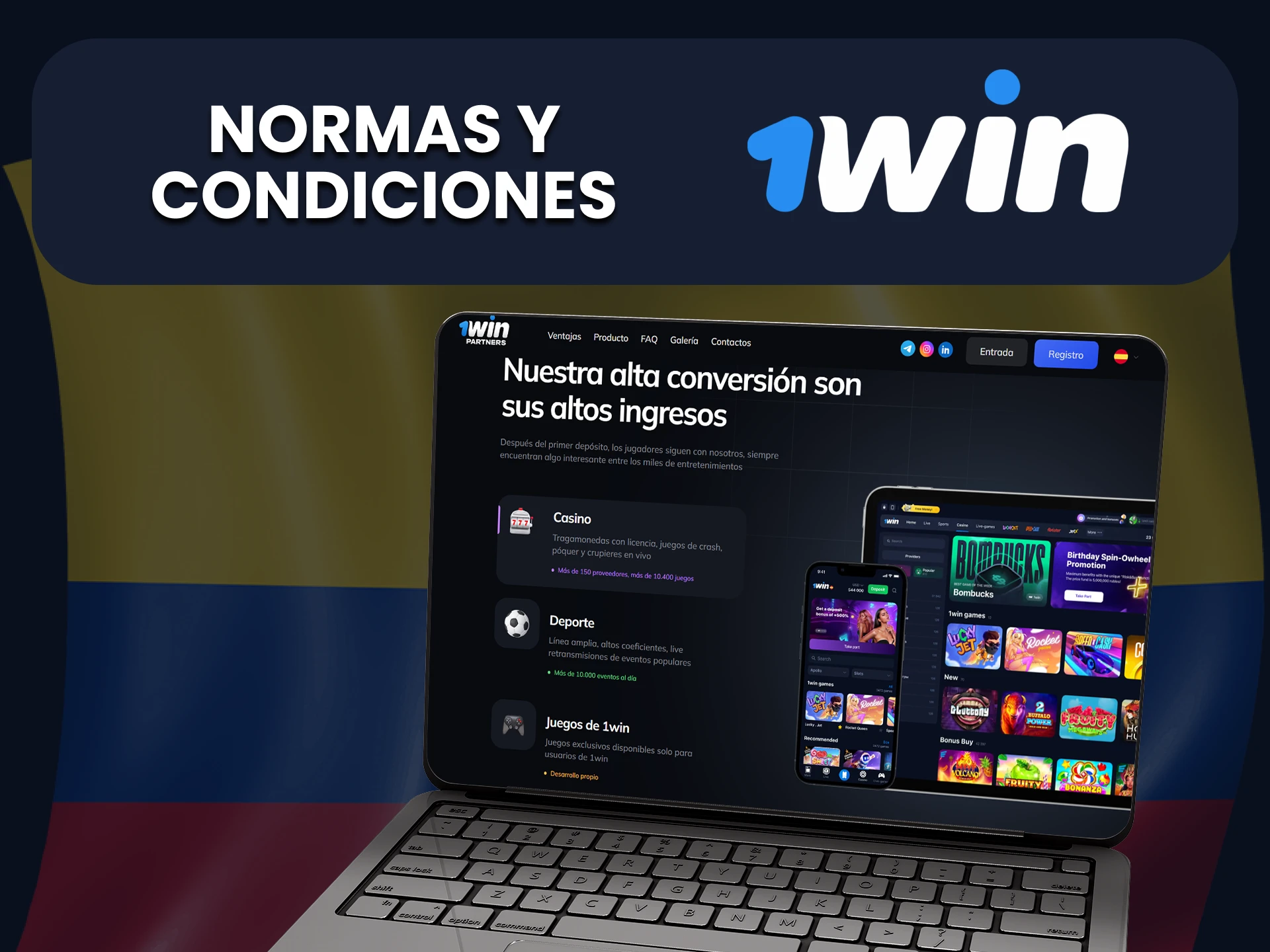 Estudie las reglas y requisitos del programa de afiliados 1win.