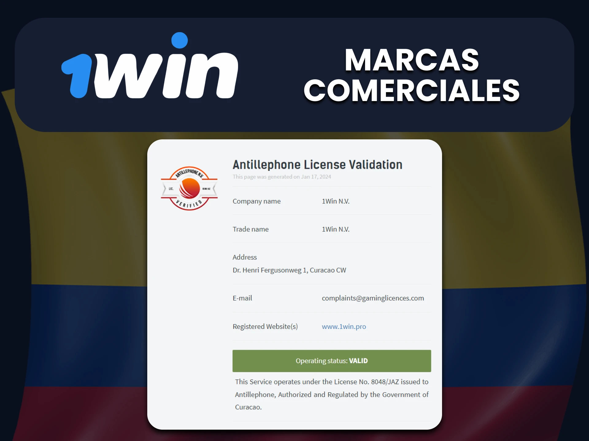 Descubra quién es el propietario de las marcas comerciales en el sitio web de 1win.