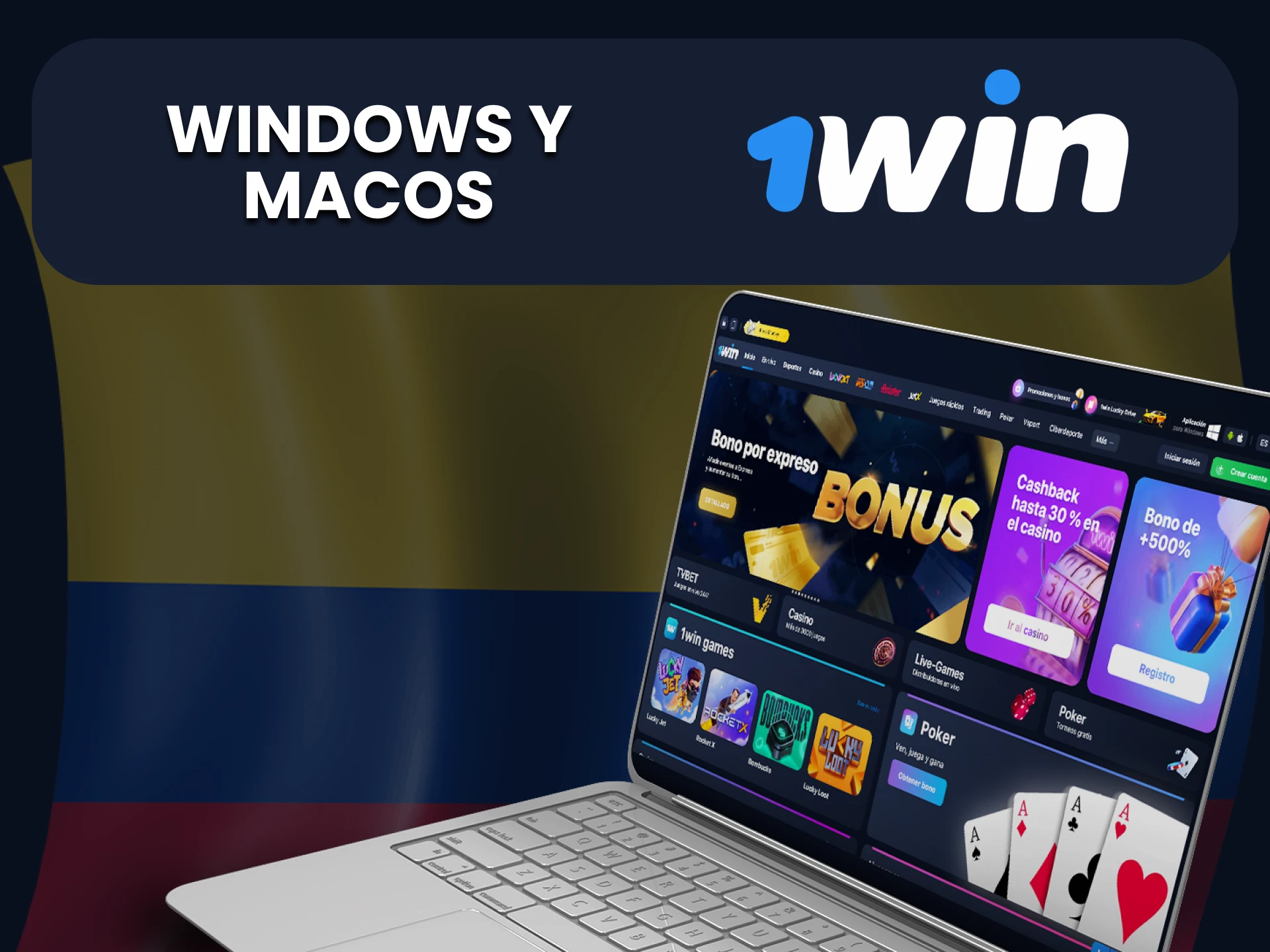 Utilice aplicaciones de 1win para PC.