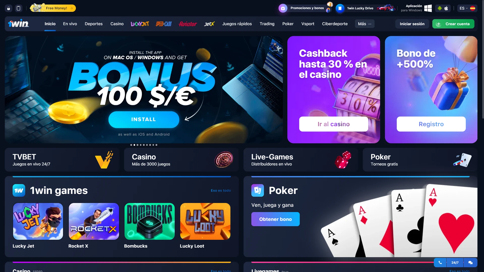 Visite la página oficial de 1win para registrarse.