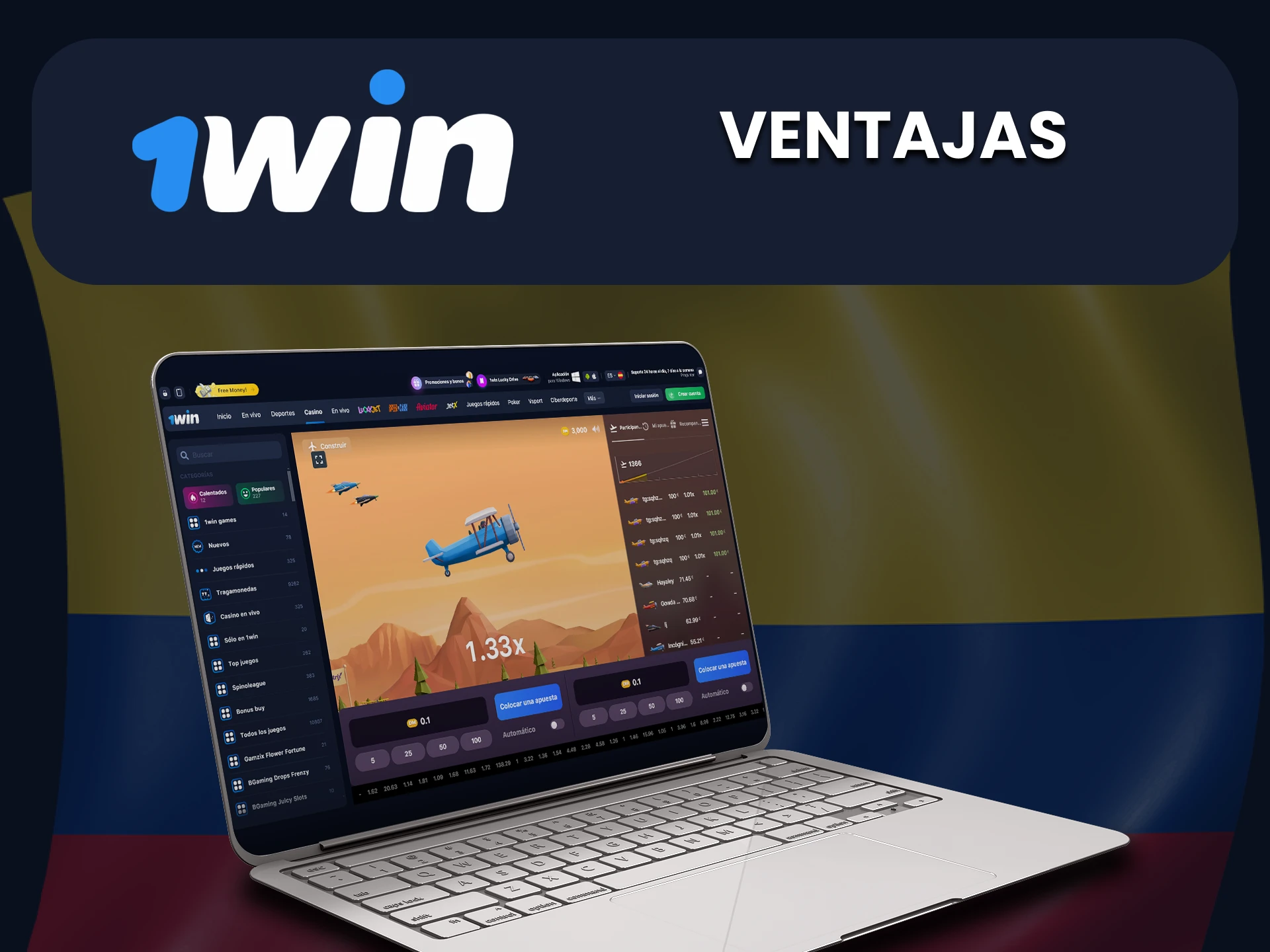 1Win es ideal para jugar a Aviatrix.