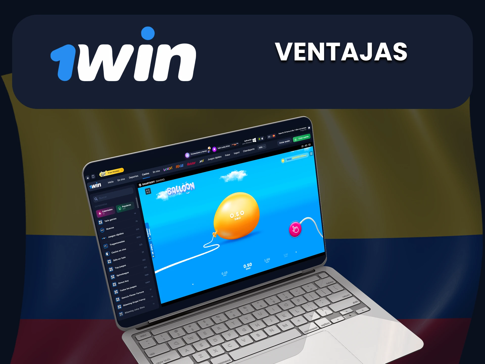 Conozca las ventajas de jugar Balloon en 1Win.