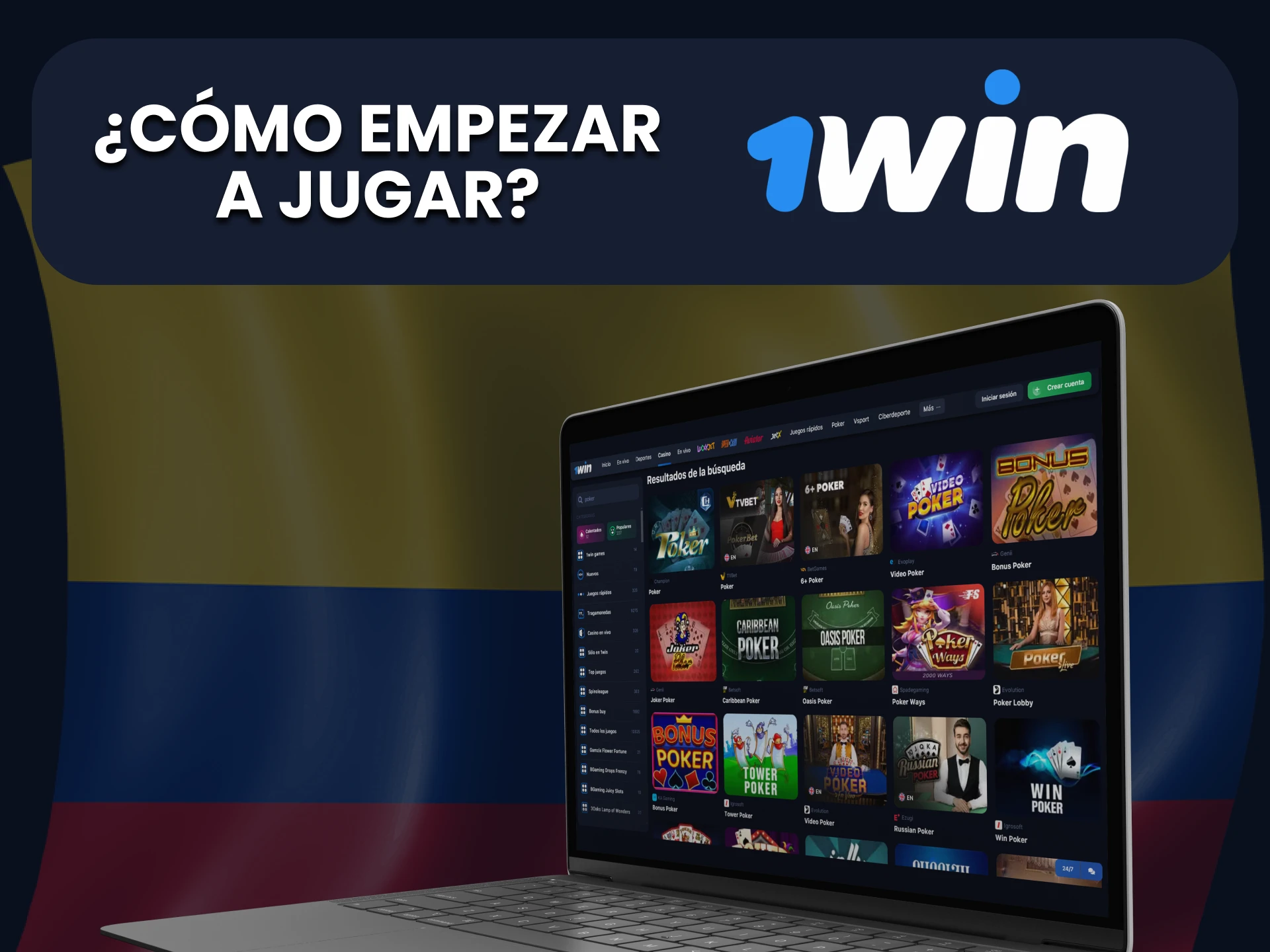 Puedes jugar al póquer en la sección del casino con 1Win.