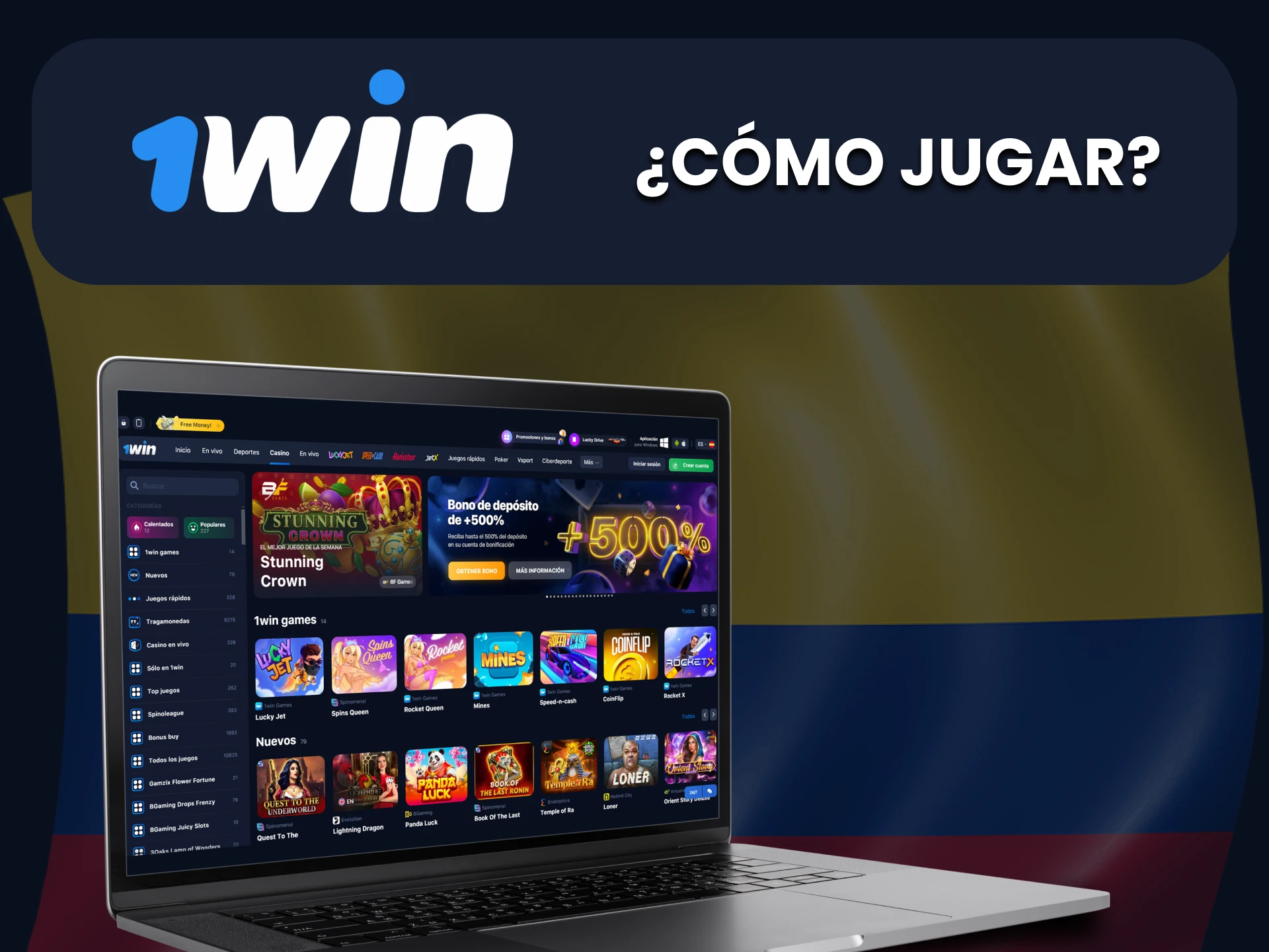 Puedes encontrar Rocket X en la sección de casino en 1win.