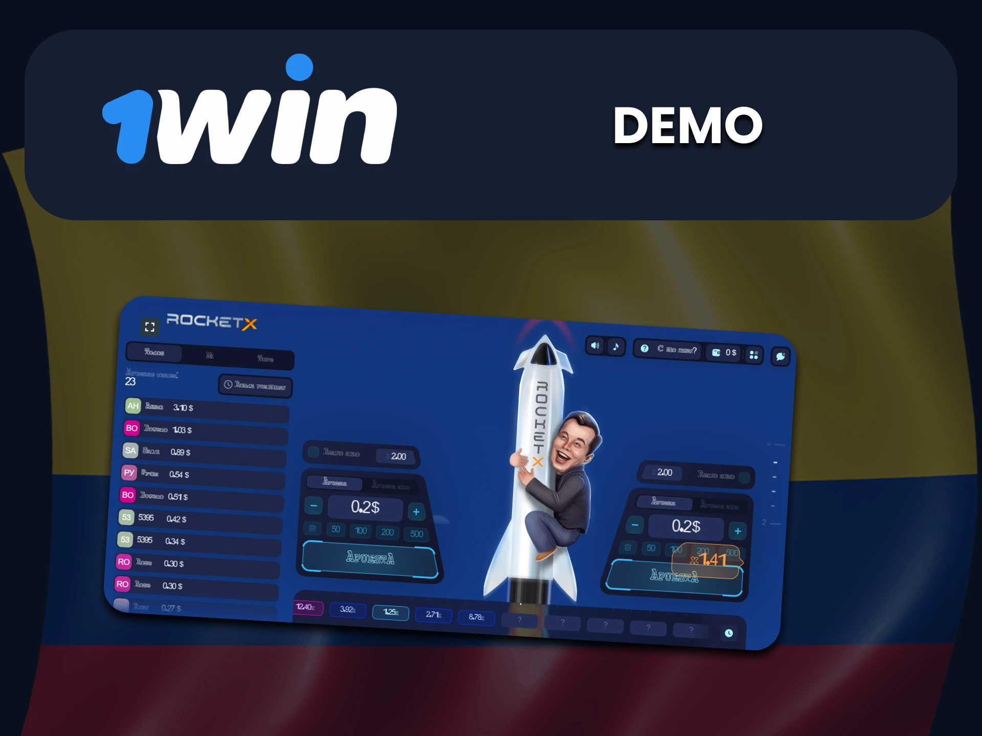 Pruebe la versión demo del juego Rocket X de 1Win.