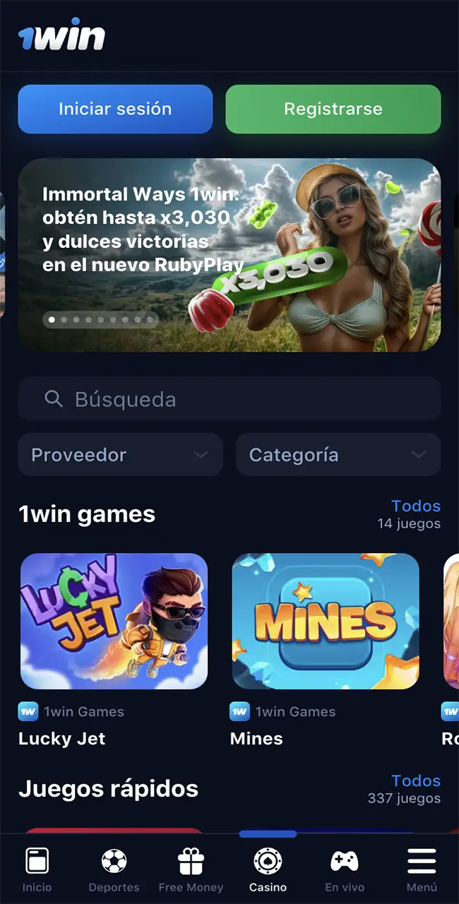 Tragamonedas en 1Win.
