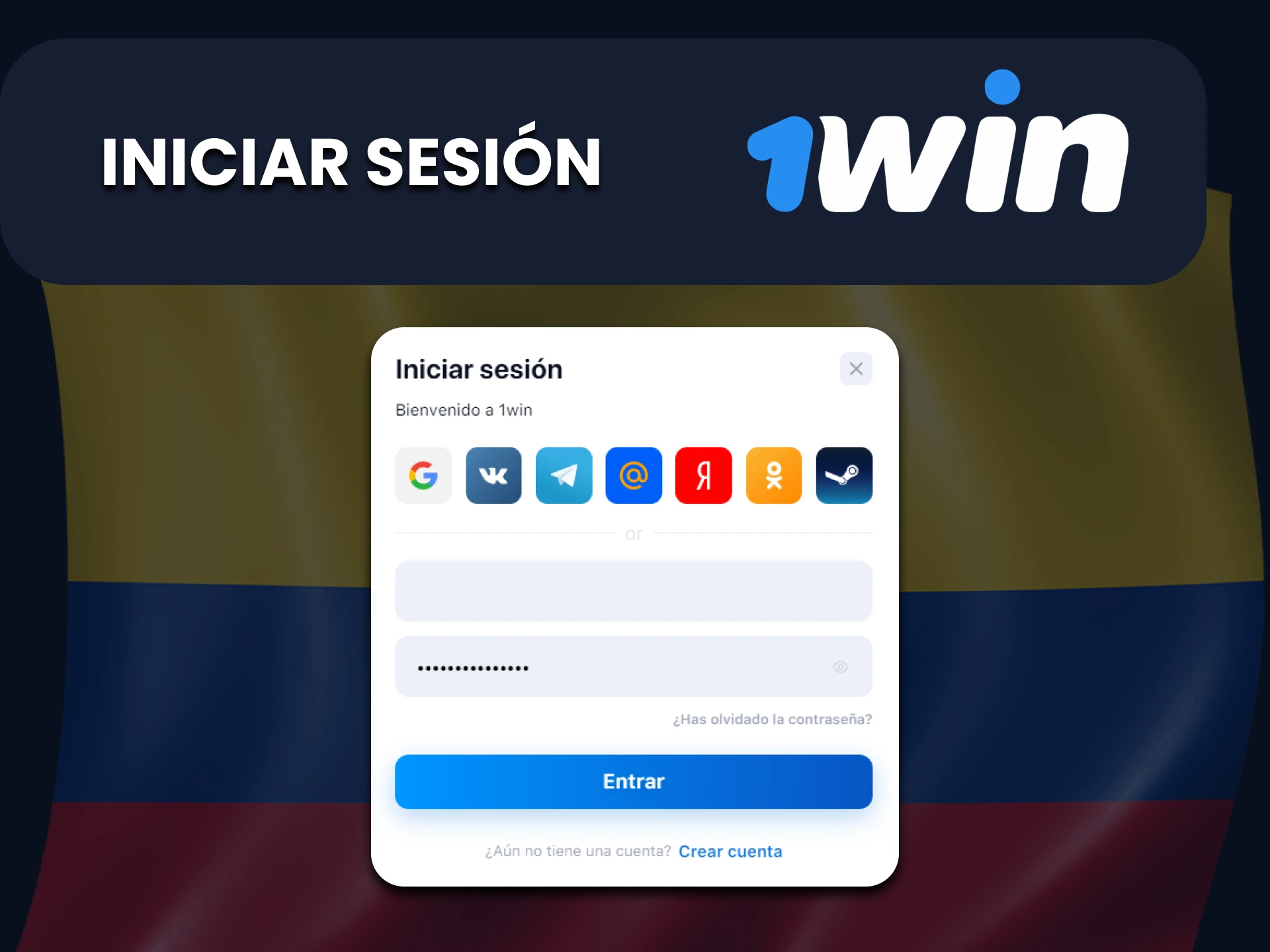 Inicie sesión en su cuenta personal en el sitio web de 1win.