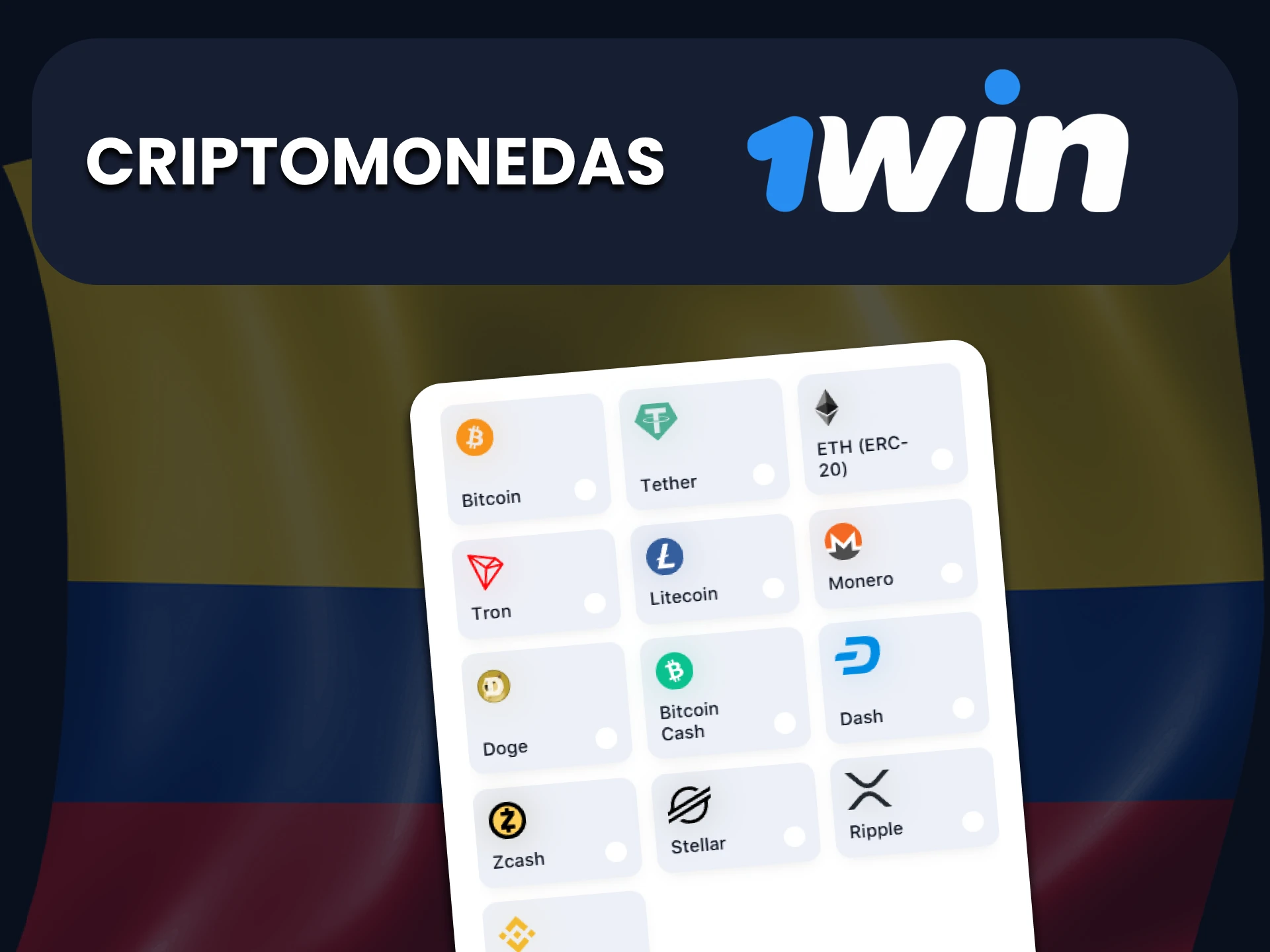 Utilice criptomonedas para recargar su depósito en 1win.