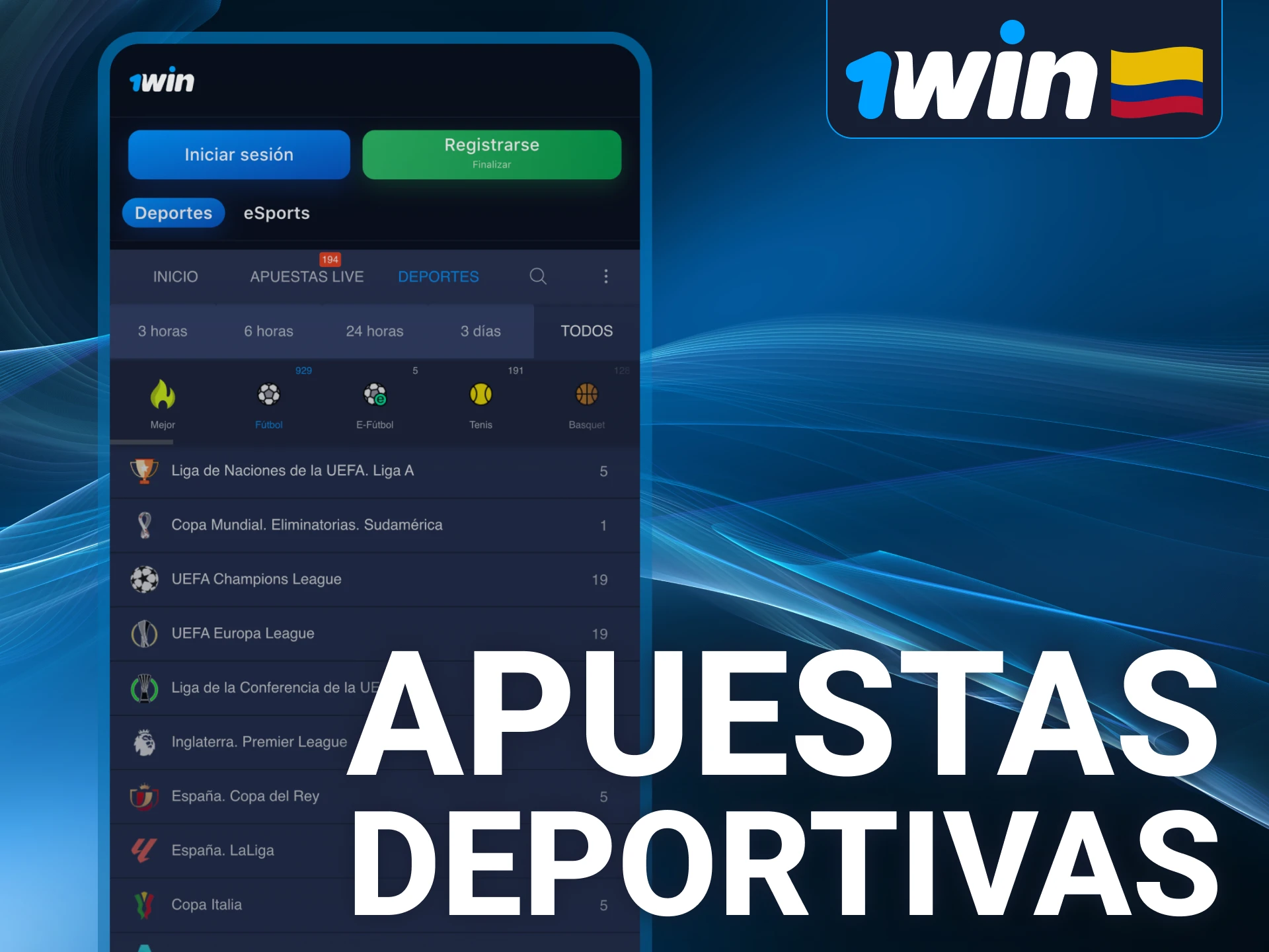 Realice apuestas deportivas utilizando la aplicación 1win en su teléfono inteligente.
