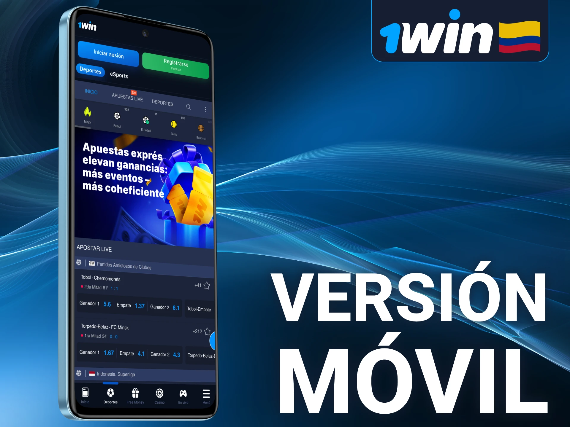 Visite la versión móvil del sitio web de 1win.