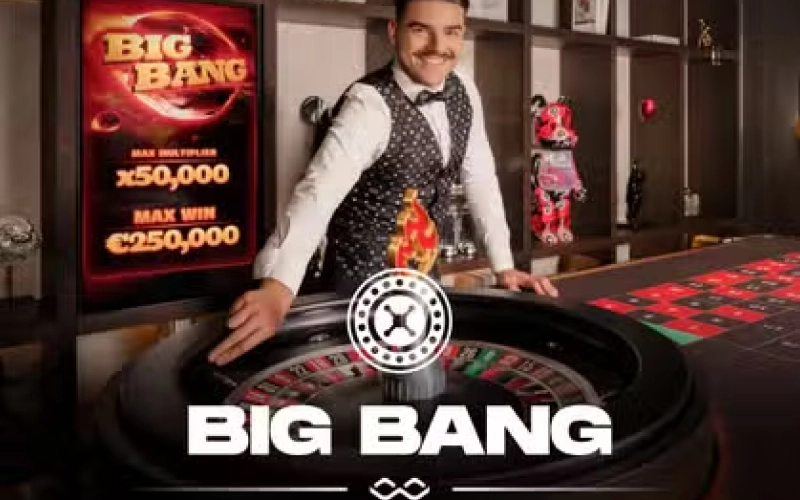 Pruebe su suerte en el juego Big Bang Roulette del casino 1win.