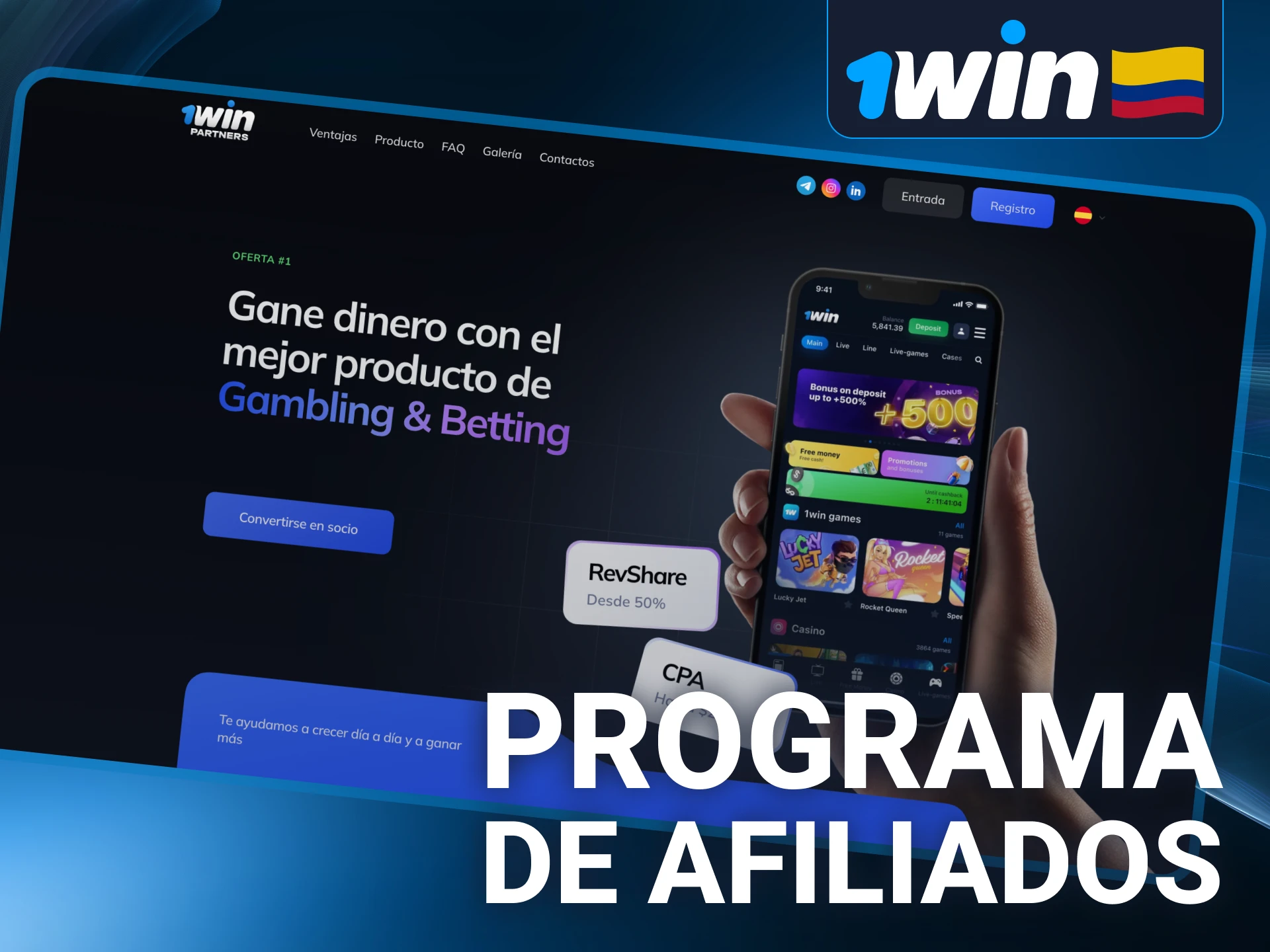El sitio web 1win tiene un programa de afiliados.