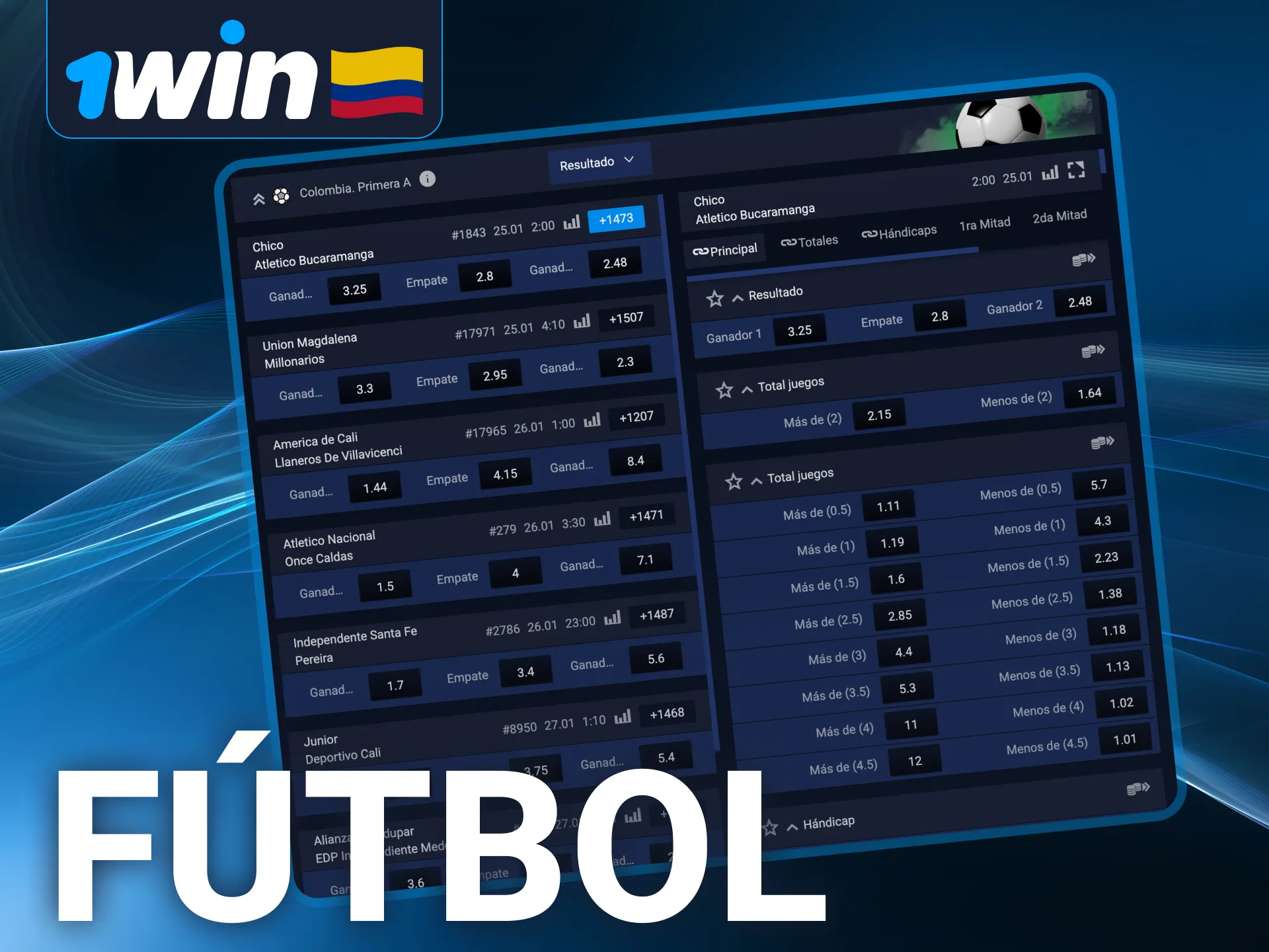 Para apuestas a 1win, elija futbol.