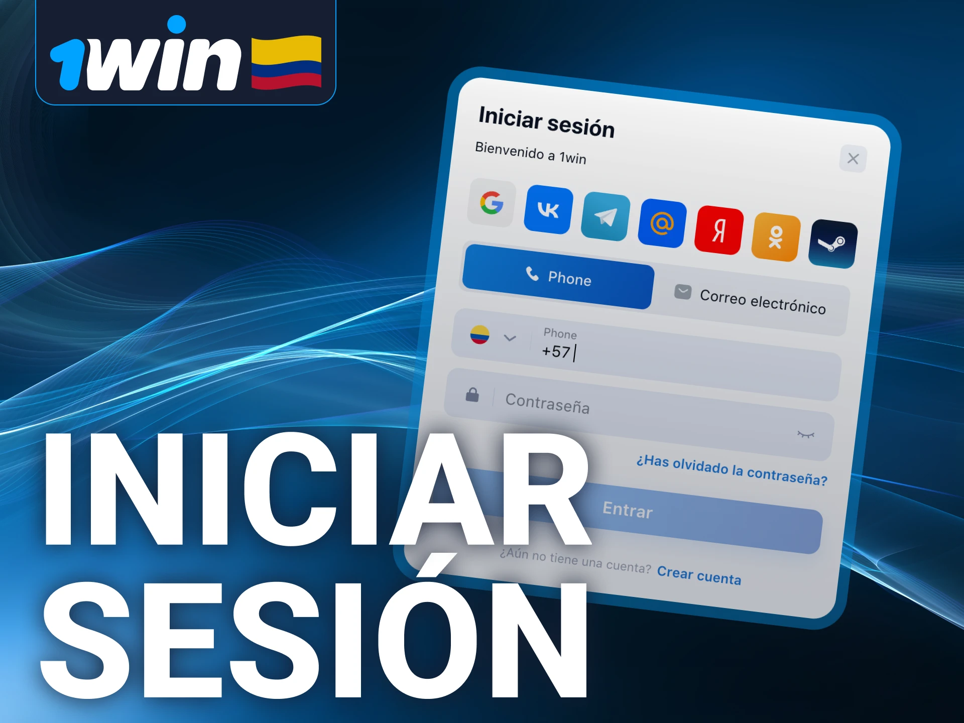 Inicie sesión en su cuenta personal en el sitio web de 1win.