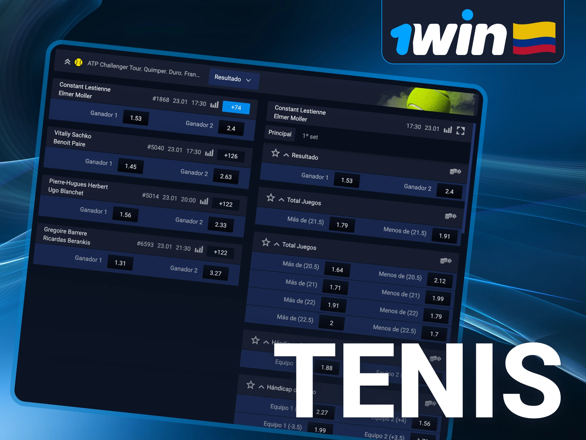 Apuesta en Tenis con 1win.