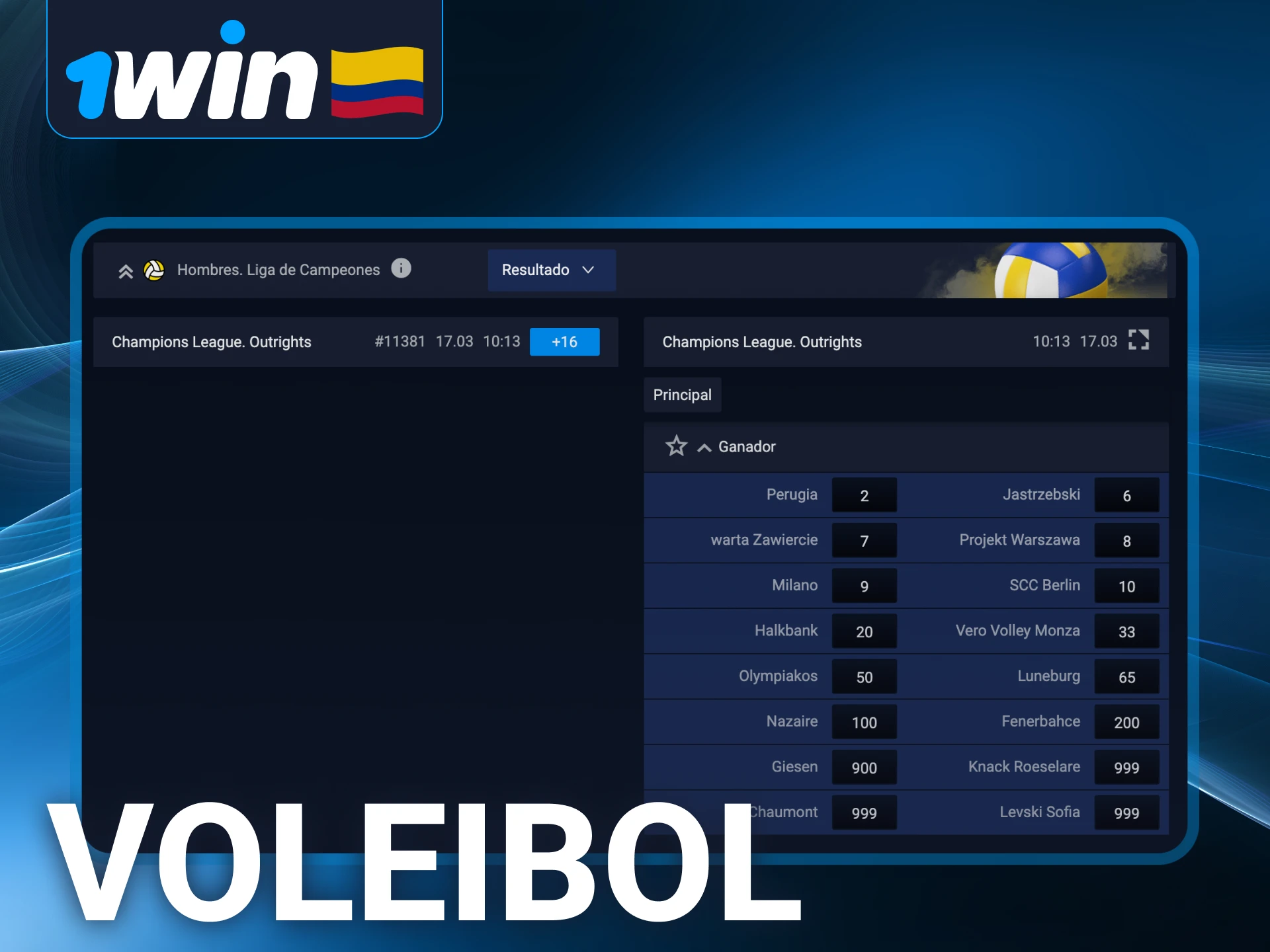 Para apuestas a 1win, elija voleibol.