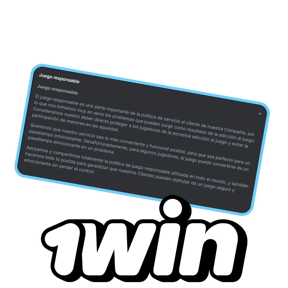 Casino 1Win Colombia está comprometido con el juego responsable.